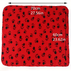 3pcs Pet Blanket Paw Print Warm Dog Cat Fleece Blankets