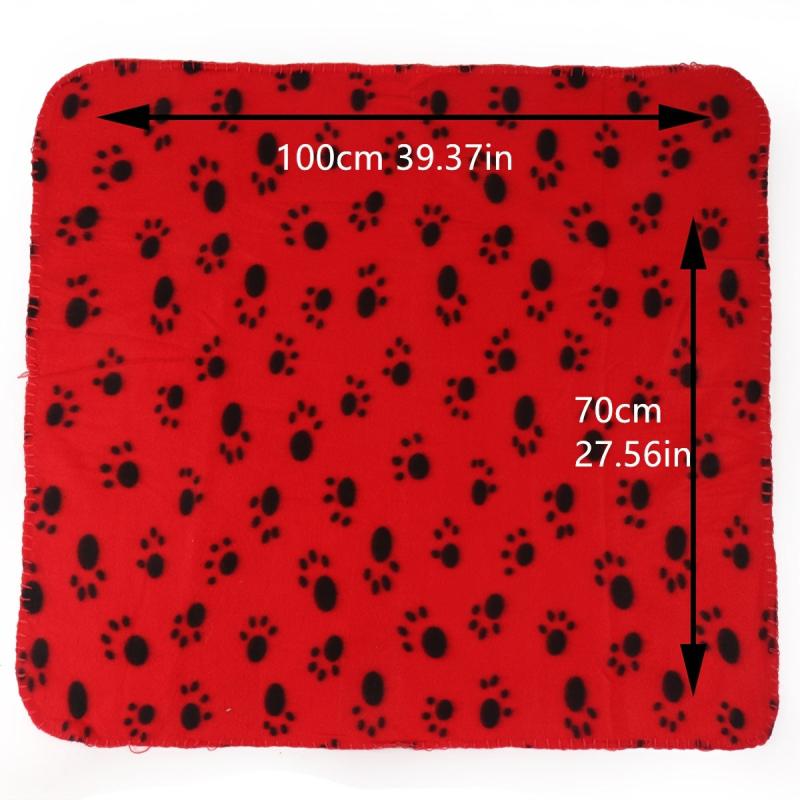 3pcs Pet Blanket Paw Print Warm Dog Cat Fleece Blankets