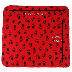 3pcs Pet Blanket Paw Print Warm Dog Cat Fleece Blankets