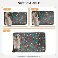 Fluffy Fleece Pet Blanket Paw Bone Printed Throw for Dog Cat