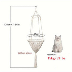 Cozy Cat Hammock Woven Wall Hanging Basket for Small Pets