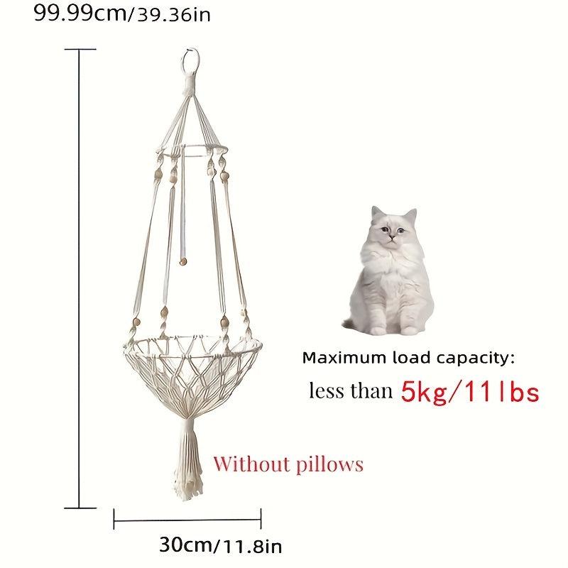Cozy Cat Hammock Woven Wall Hanging Basket for Small Pets