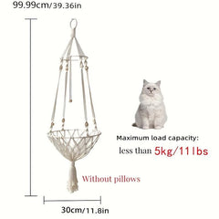 Cozy Cat Hammock Woven Wall Hanging Basket for Small Pets