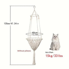 Cozy Cat Hammock Woven Wall Hanging Basket for Small Pets