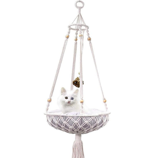 Cozy Cat Hammock Woven Wall Hanging Basket for Small Pets