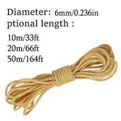 164ft Cat Scratching Rope 6mm Jute Natural Sisal Hemp for Indoor Cats