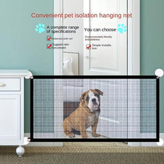 Pet Dog Door Net Fence Stairs Folding Breathable Net Fence