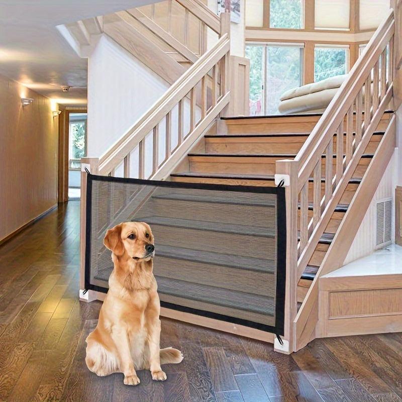 Pet Dog Door Net Fence Stairs Folding Breathable Net Fence