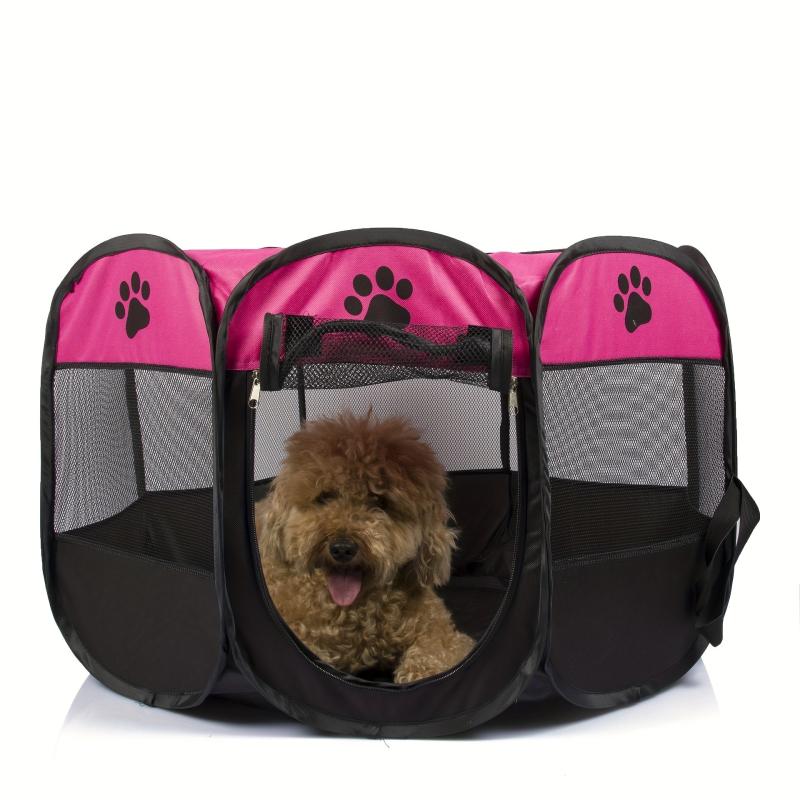 Portable Foldable Pet Playpen with Mesh Window