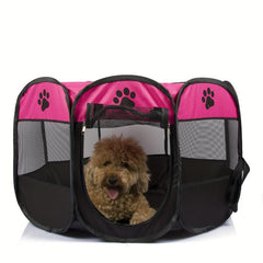 Portable Foldable Pet Playpen with Mesh Window