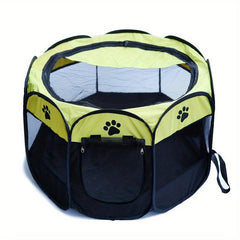 Portable Foldable Pet Playpen with Mesh Window