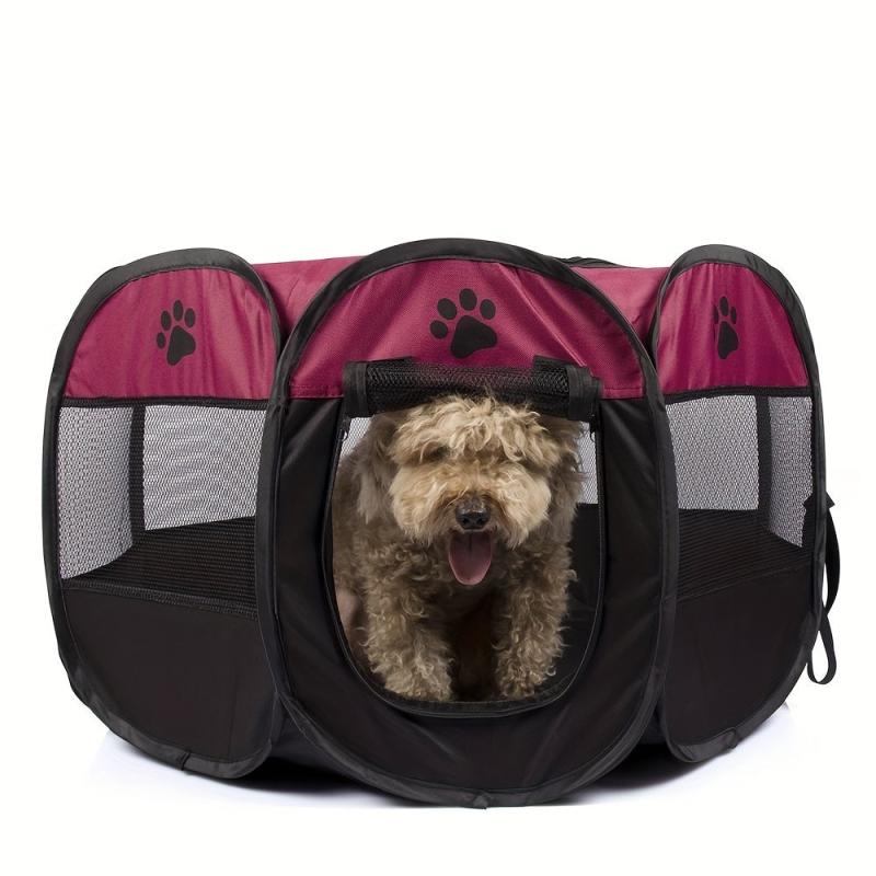Portable Foldable Pet Playpen with Mesh Window