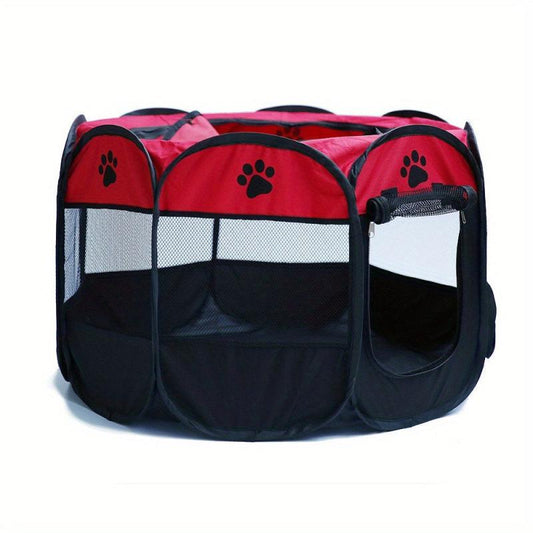 Portable Foldable Pet Playpen with Mesh Window