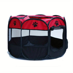 Portable Foldable Pet Playpen with Mesh Window