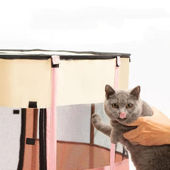 Portable Folding Cat Cage Fence Pet Tent Cat Playpen