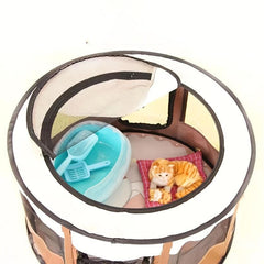 Portable Folding Cat Cage Fence Pet Tent Cat Playpen