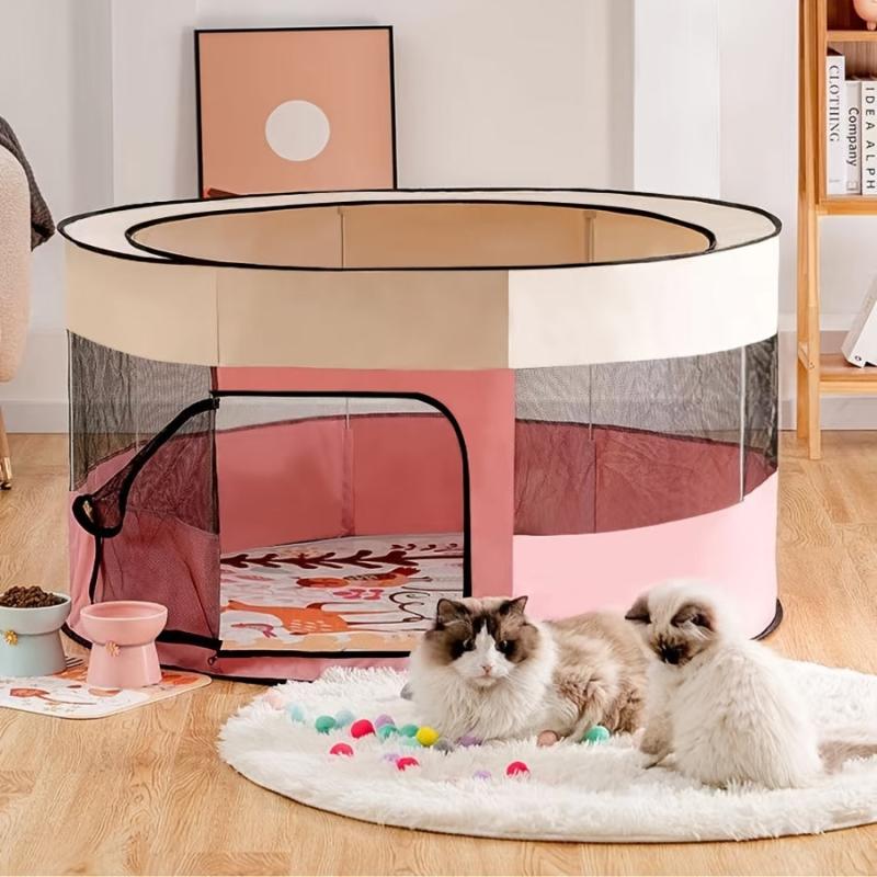 Portable Folding Cat Cage Fence Pet Tent Cat Playpen