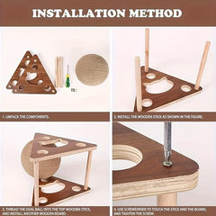 Durable Cat Toys Wooden Scratching Board Ball Rope Climbing Frame