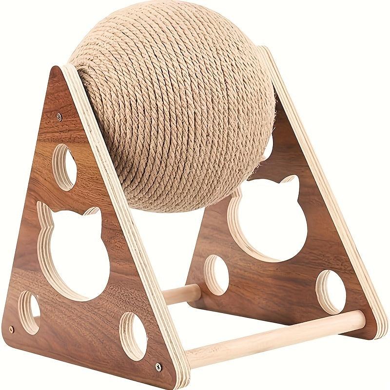 Durable Cat Toys Wooden Scratching Board Ball Rope Climbing Frame