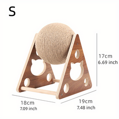 Durable Cat Toys Wooden Scratching Board Ball Rope Climbing Frame