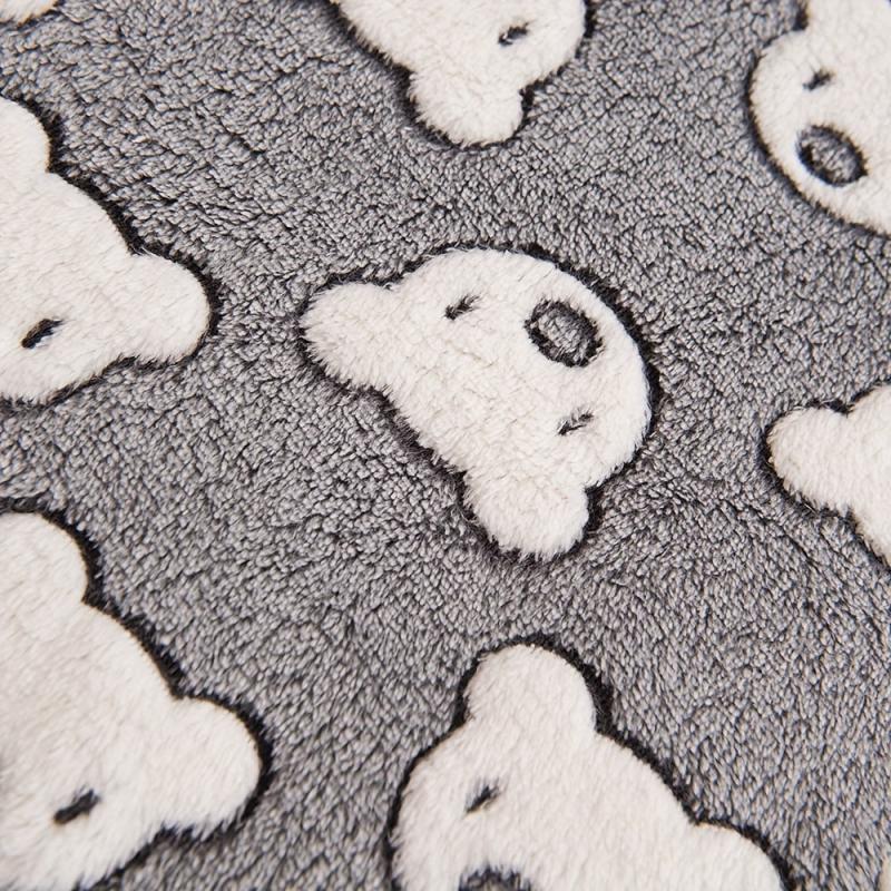Coral Cartoon Bear Pet Blanket for Small Cats & Dogs