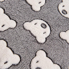 Coral Cartoon Bear Pet Blanket for Small Cats & Dogs