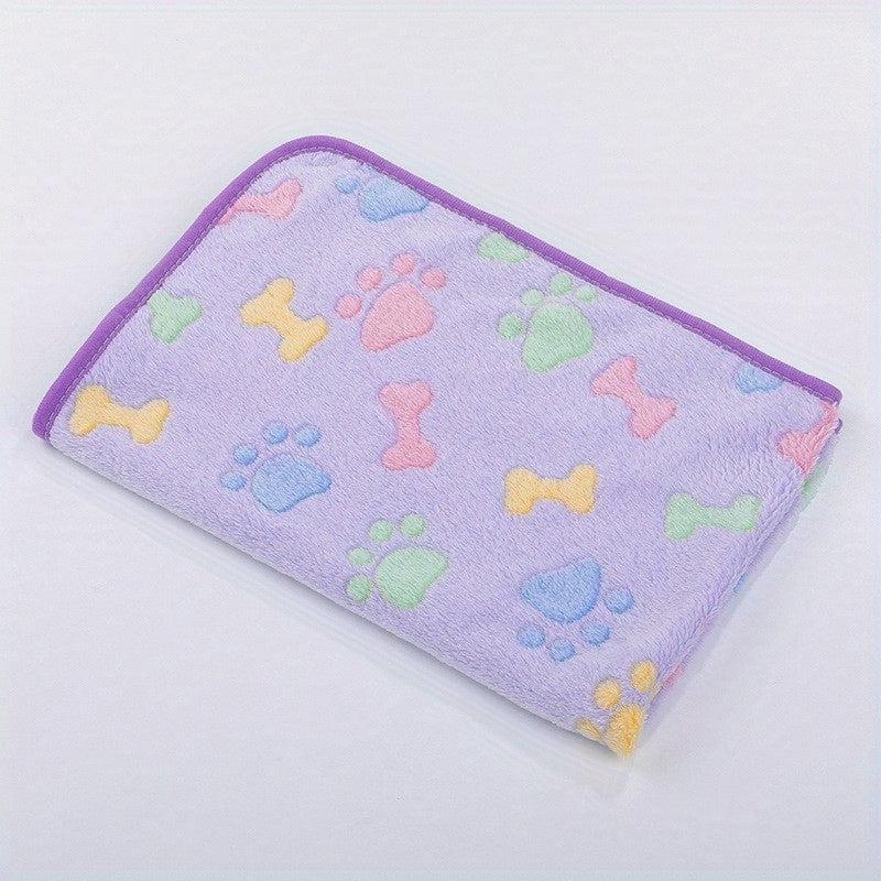 Cartoon Bone Print Pet Blanket Soft Warm Cat Blanket