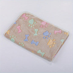 Cartoon Bone Print Pet Blanket Soft Warm Cat Blanket