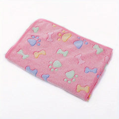 Cartoon Bone Print Pet Blanket Soft Warm Cat Blanket