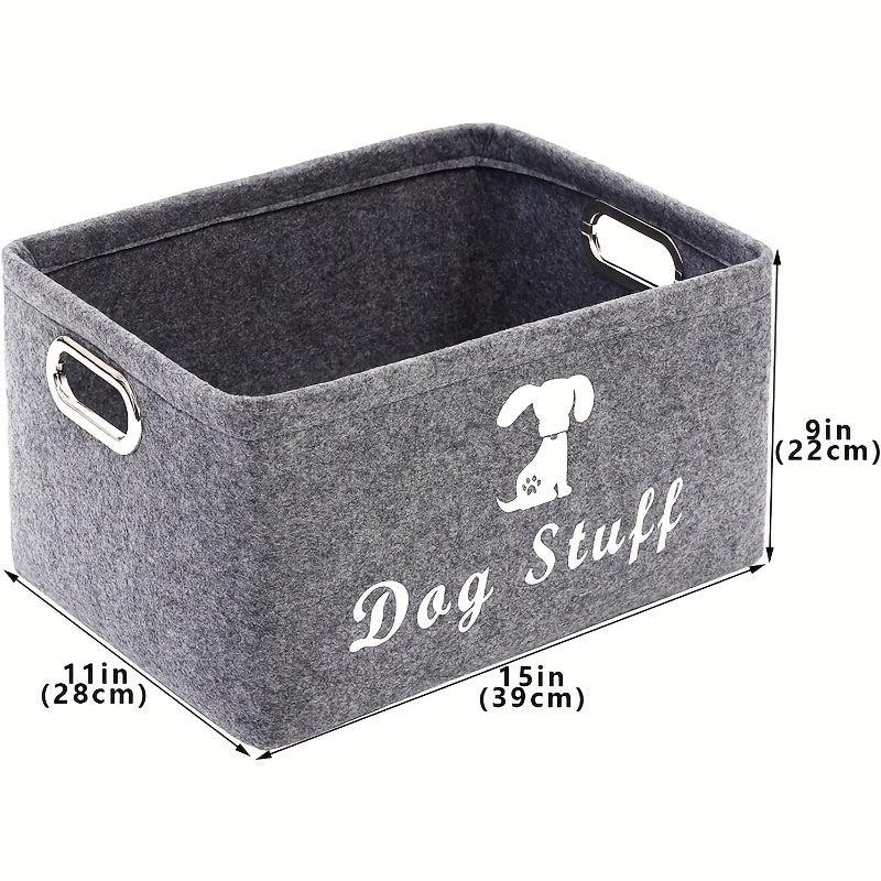 Felt Pet Baskets Cat Toy Basket With Wooden Handle