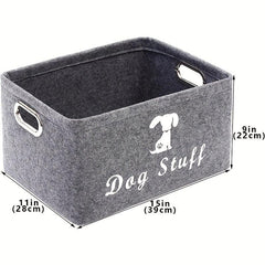 Felt Pet Baskets Cat Toy Basket With Wooden Handle