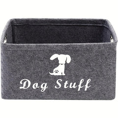 Felt Pet Baskets Cat Toy Basket With Wooden Handle