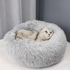 Soft Plush Round Pet Bed For Cats Or Small Dogs Cat Bed Self Warming