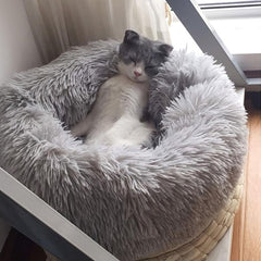 Soft Plush Round Pet Bed For Cats Or Small Dogs Cat Bed Self Warming