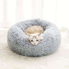Soft Plush Round Pet Bed For Cats Or Small Dogs Cat Bed Self Warming