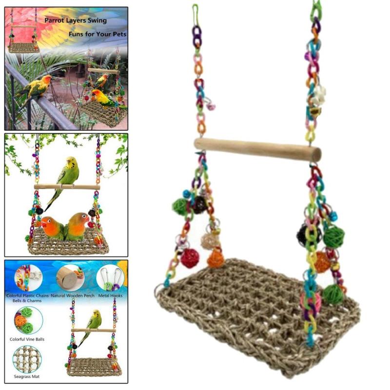 Bird Swing & Climbing Hammock Toy for Small Birds