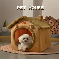 Cozy Pet Bed House Removable Washable Winter Warmth for Pets Soft and Comfortabl