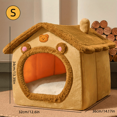 Cozy Pet Bed House Removable Washable Winter Warmth for Pets Soft and Comfortabl