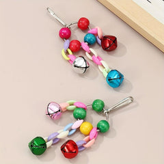 Colorful Bird Bell Toy for Parrot Cage Hanging Accessory