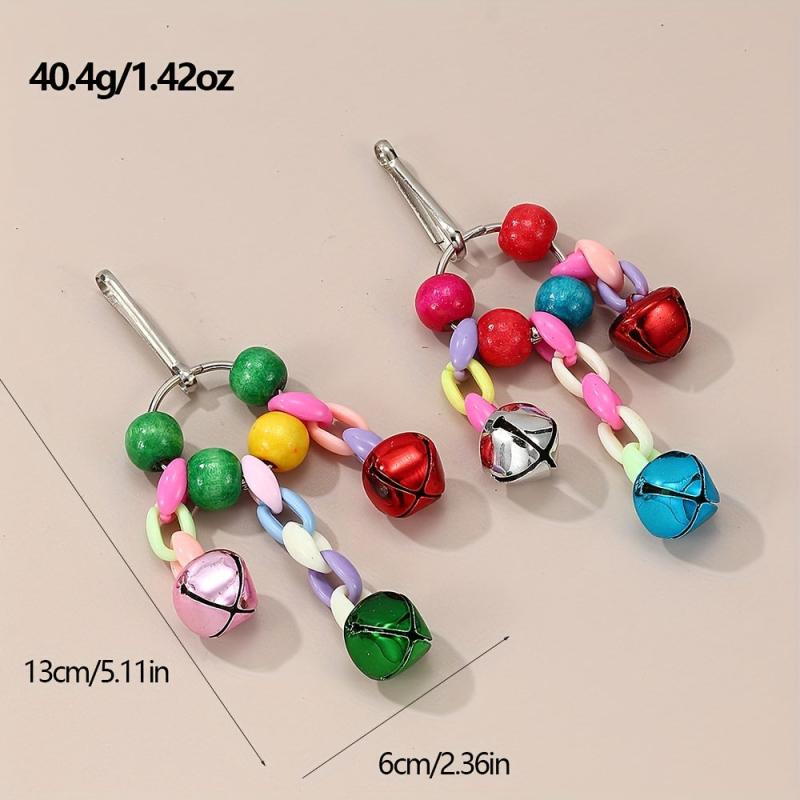 Colorful Bird Bell Toy for Parrot Cage Hanging Accessory