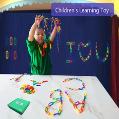 100pcs Rainbow C clips Chain Hook Plastic Chain Link Toy for Parakeets Small Pet