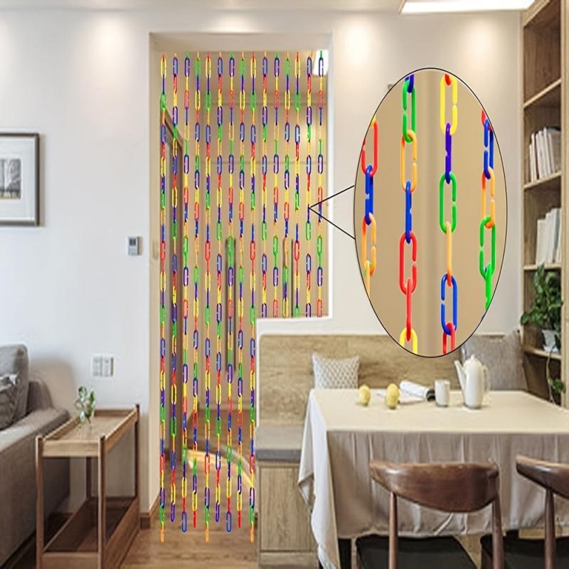 100pcs Rainbow C clips Chain Hook Plastic Chain Link Toy for Parakeets Small Pet