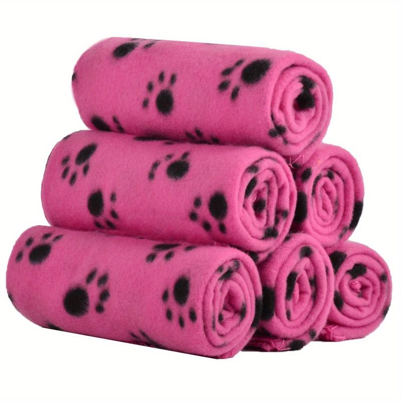 6 Pack Warm Paw Print Dog Blanket Bed Covers