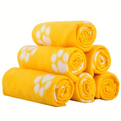 6 Pack Warm Paw Print Dog Blanket Bed Covers