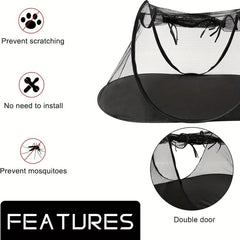 Foldable Pet Tent with Bug Net for Cats and Small Dogs