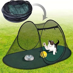 Foldable Pet Tent with Bug Net for Cats and Small Dogs