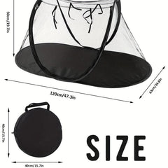 Foldable Pet Tent with Bug Net for Cats and Small Dogs