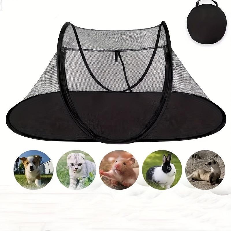 Foldable Pet Tent with Bug Net for Cats and Small Dogs