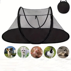 Foldable Pet Tent with Bug Net for Cats and Small Dogs