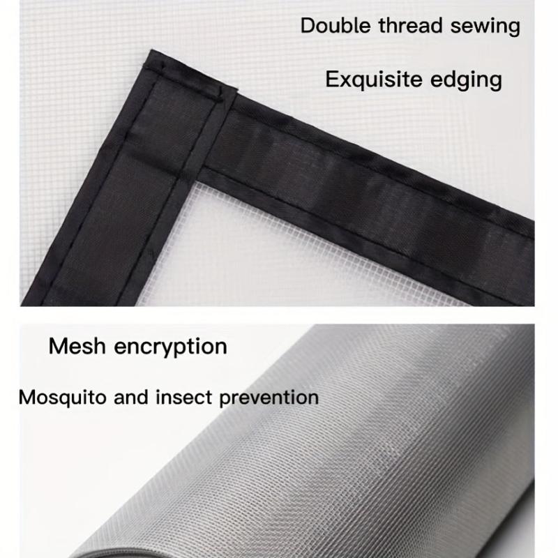 Anti Cat Door Curtain Magic Sticker Gauze Screen Double Zipper
